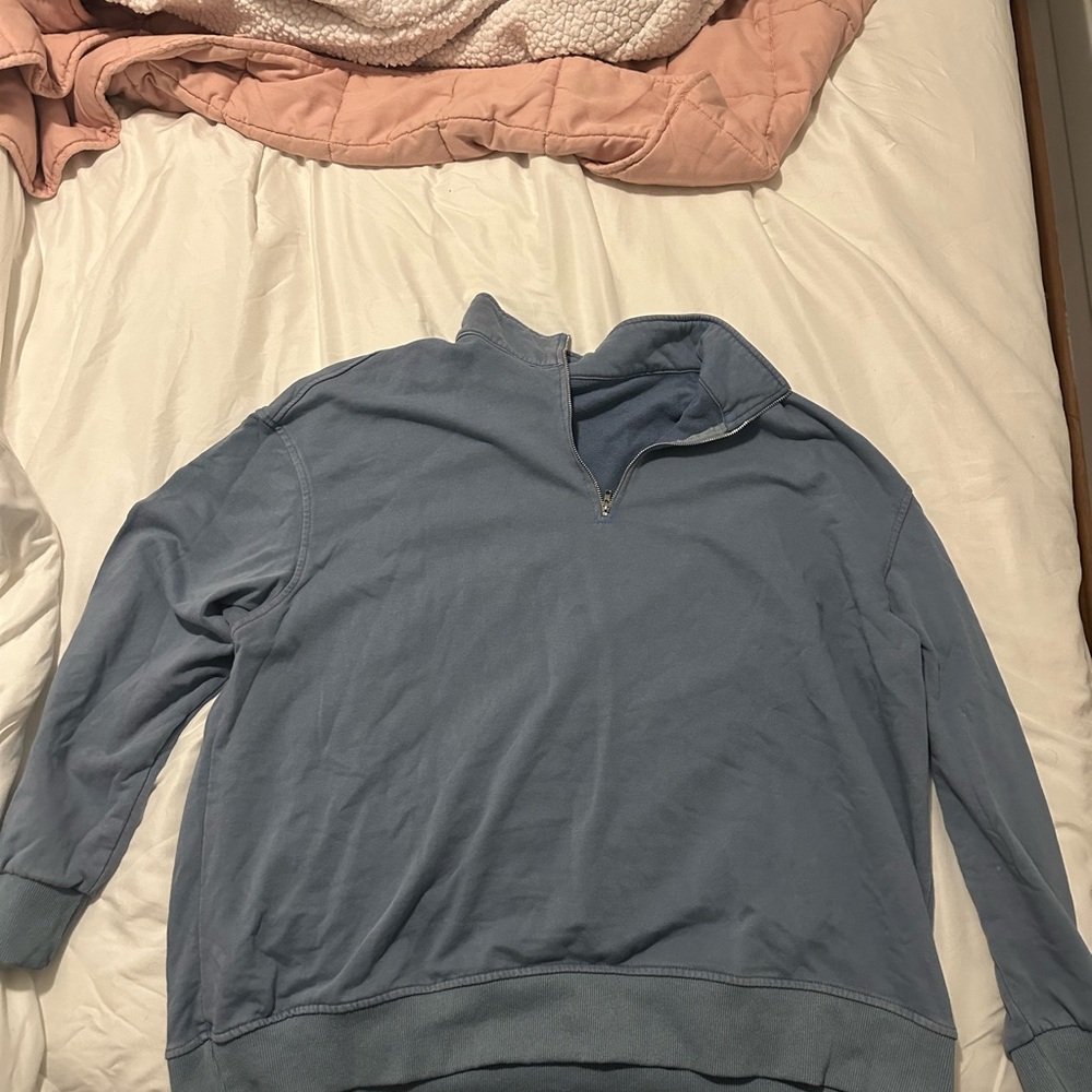 Men's Blue Half-Zip Sweater